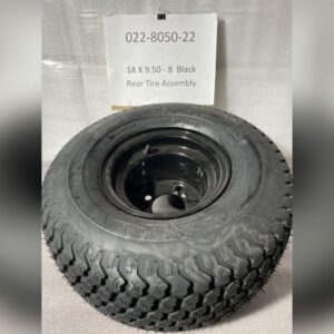 022-8050-22 – 18×9.50-8 Tire and Wheel – Black Wheel – Turf Saver Style Tire