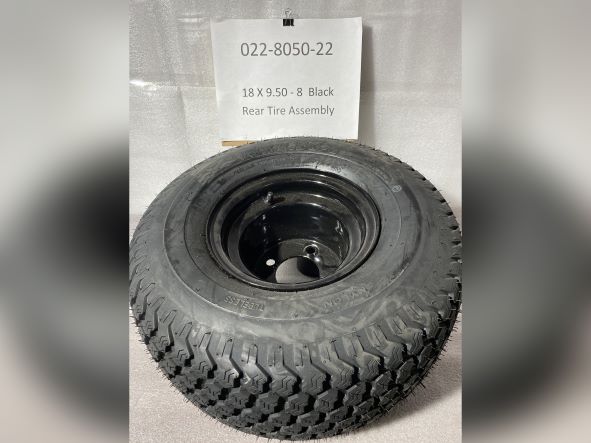 022-8050-22 – 18×9.50-8 Tire and Wheel – Black Wheel – Turf Saver Style Tire