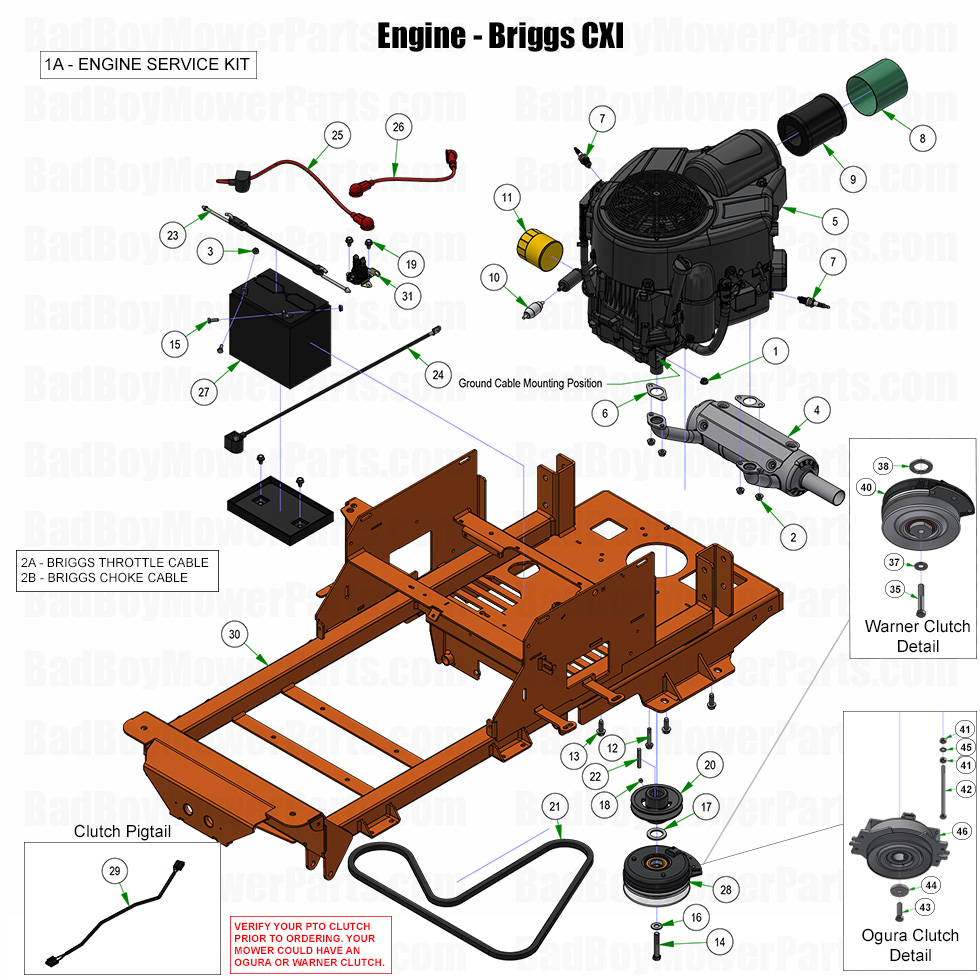 3729 - Bad Boy Mower Parts Lookup > 2025 > Maverick > Engine - Briggs CXI
