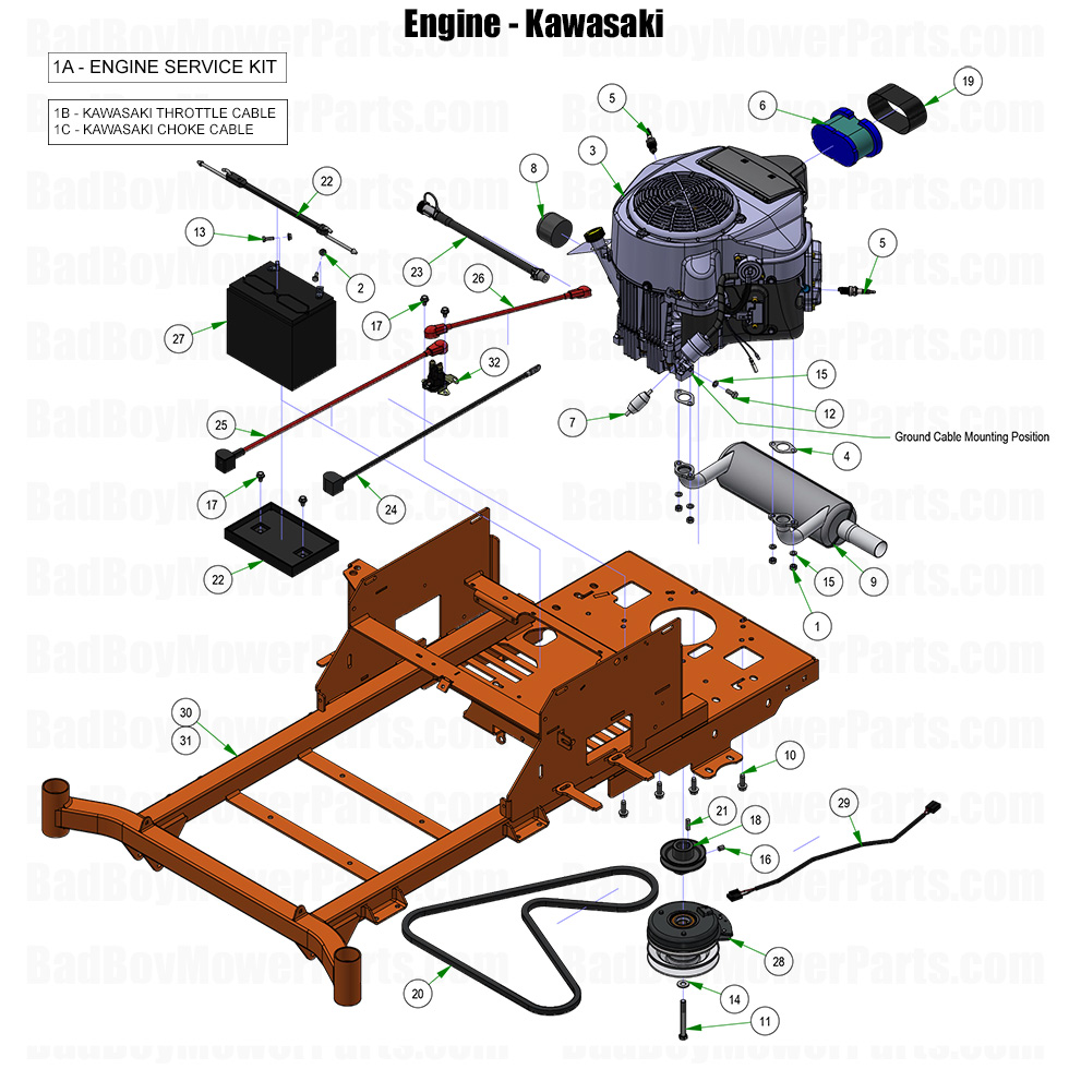 2026 MZ Magnum Engine Kawasaki Part Diagram