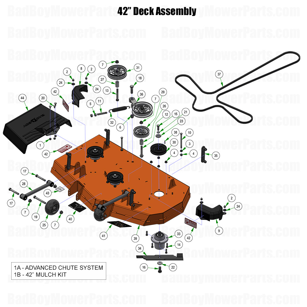2026 MZ Rambler 42 Inch Deck Assembly Part Diagram
