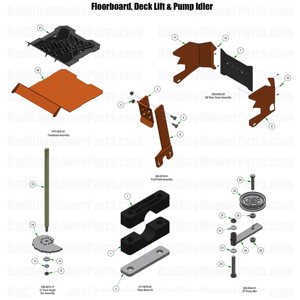 2026 MZ Rambler Floorboard Deck Lift and Pump Idler Part Diagram