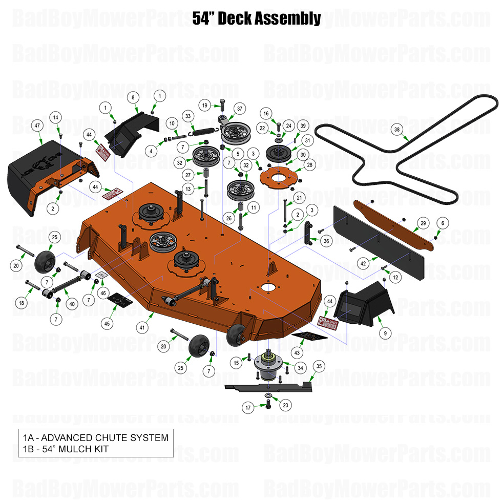 2026 Maverick HD 54 Inch Deck Assembly Part Diagram