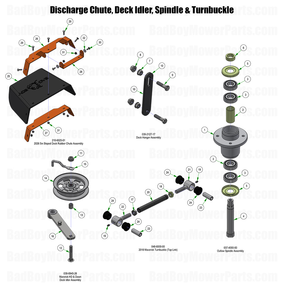 2026 Maverick HD Chute Idler Spindle Turnbuckle Part Diagram