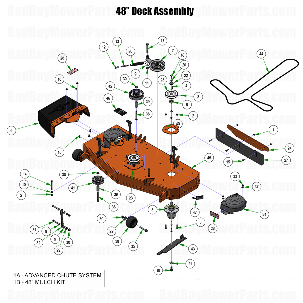 2026 Raider 48 Inch Deck Assembly Part Diagram