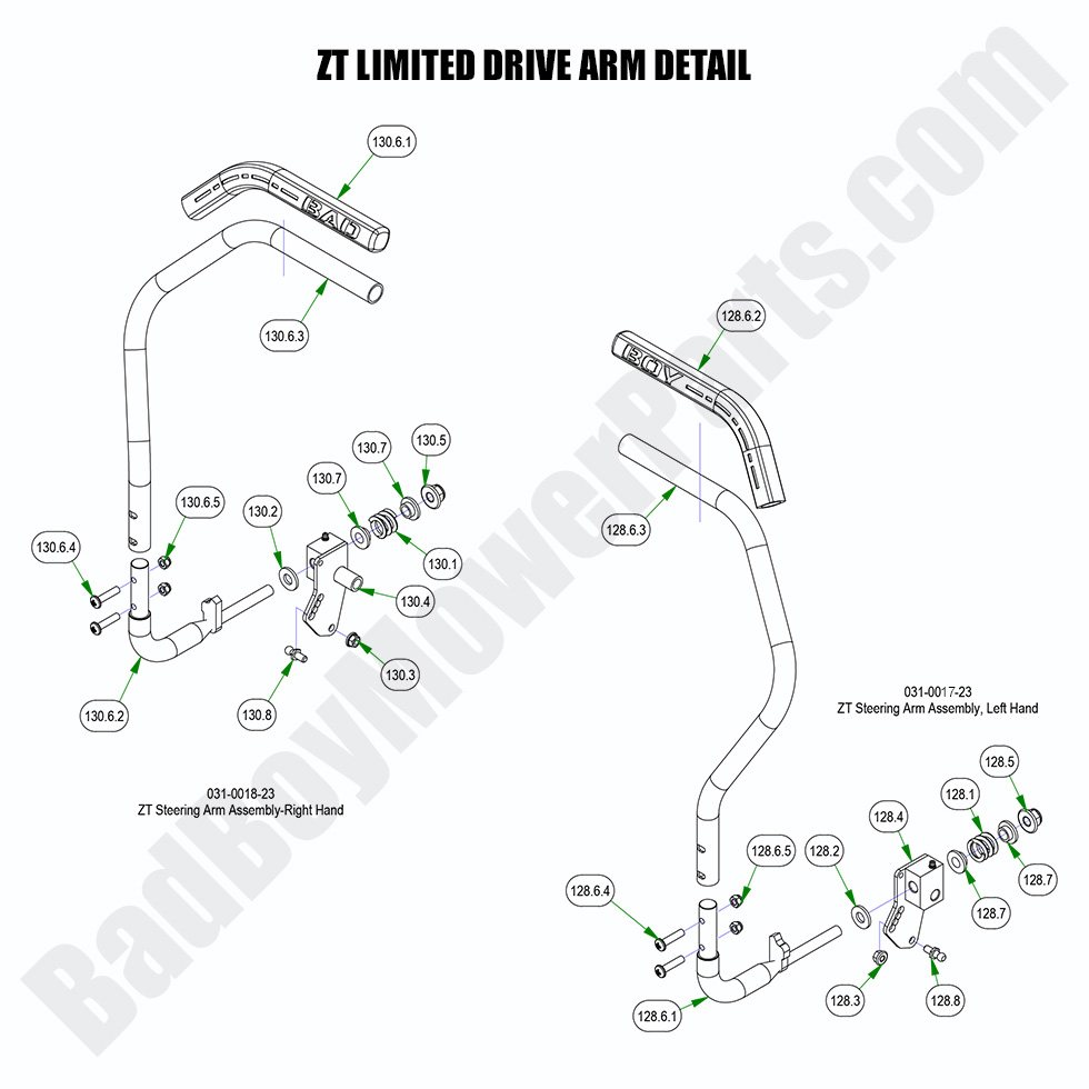 3087 - Bad Boy Mower Parts Lookup > 2023 > ZT Elite Limited > Drive Arm Detail