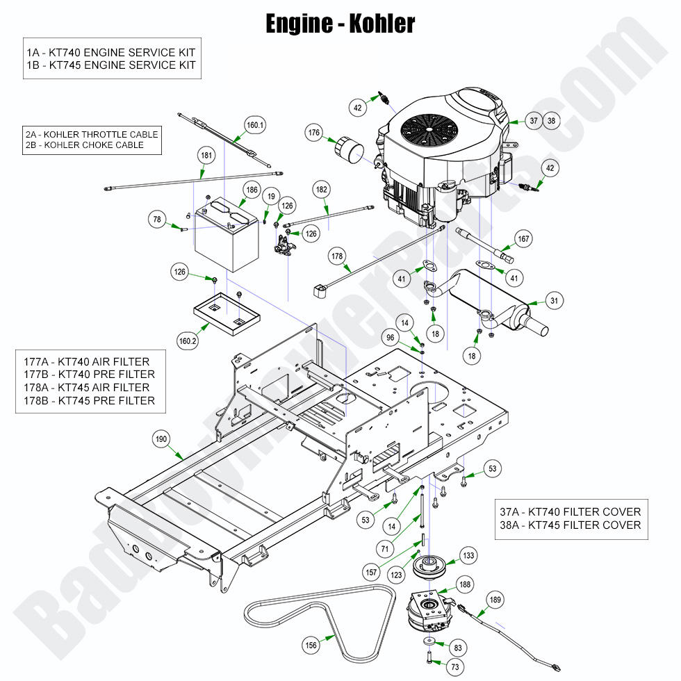 3022 - Bad Boy Mower Parts Lookup > 2023 > ZT Elite > Engine - Kohler KT740 & KT745P