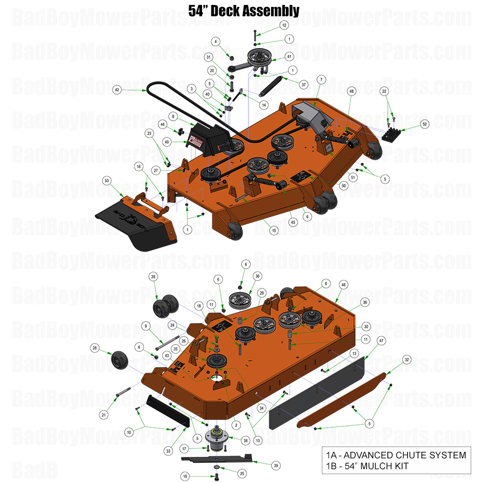 2026 Rebel 54 Inch Deck Assembly Part Diagram