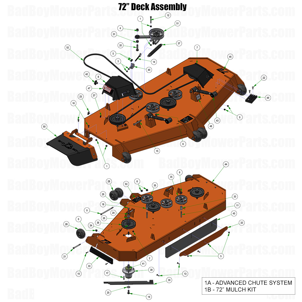 2026 Rebel 72 Inch Deck Assembly Part Diagram