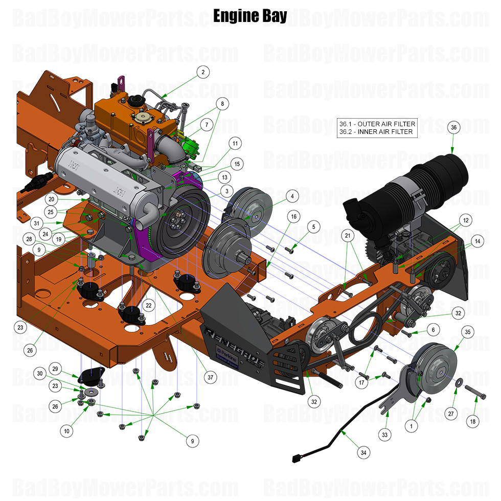 2026 Renegade Diesel Engine Bay Part Diagram