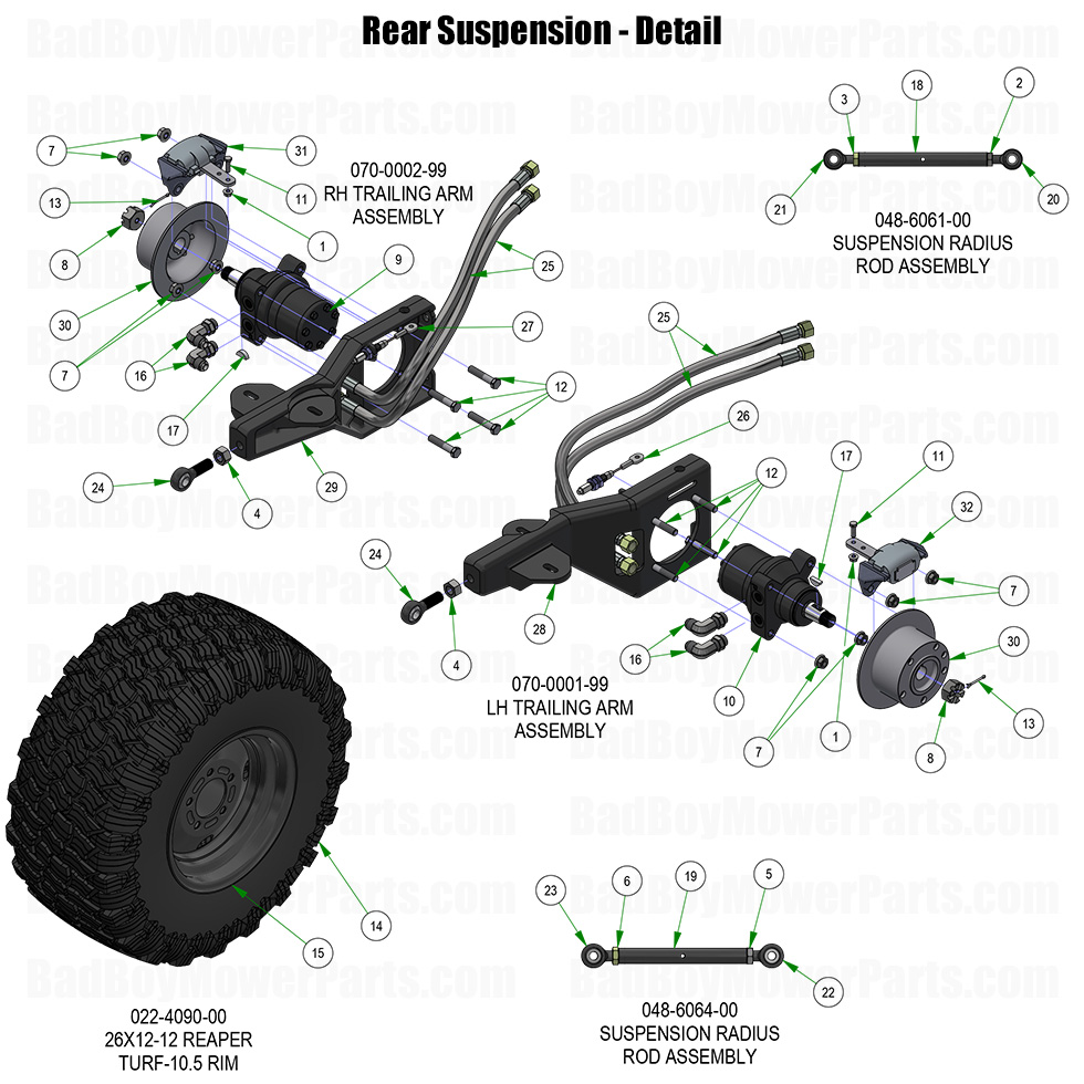 2026 Renegade Gas Rear Suspension Detail Part Diagram