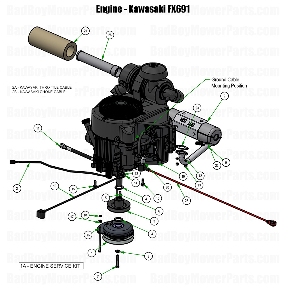 2026 Revolt 36 Engine Kawasaki FX691 Part Diagram