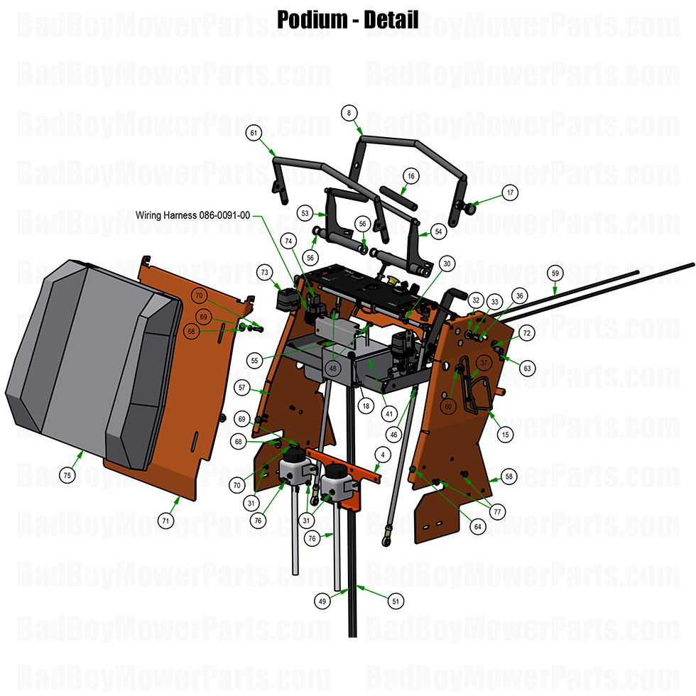 2026 Revolt 36 Podium Detail Part Diagram