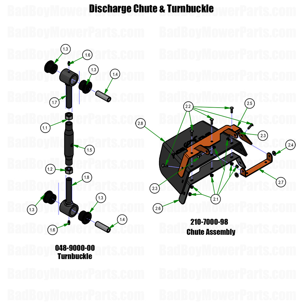 2026 Revolt Discharge Chute and Turnbuckle Part Diagram
