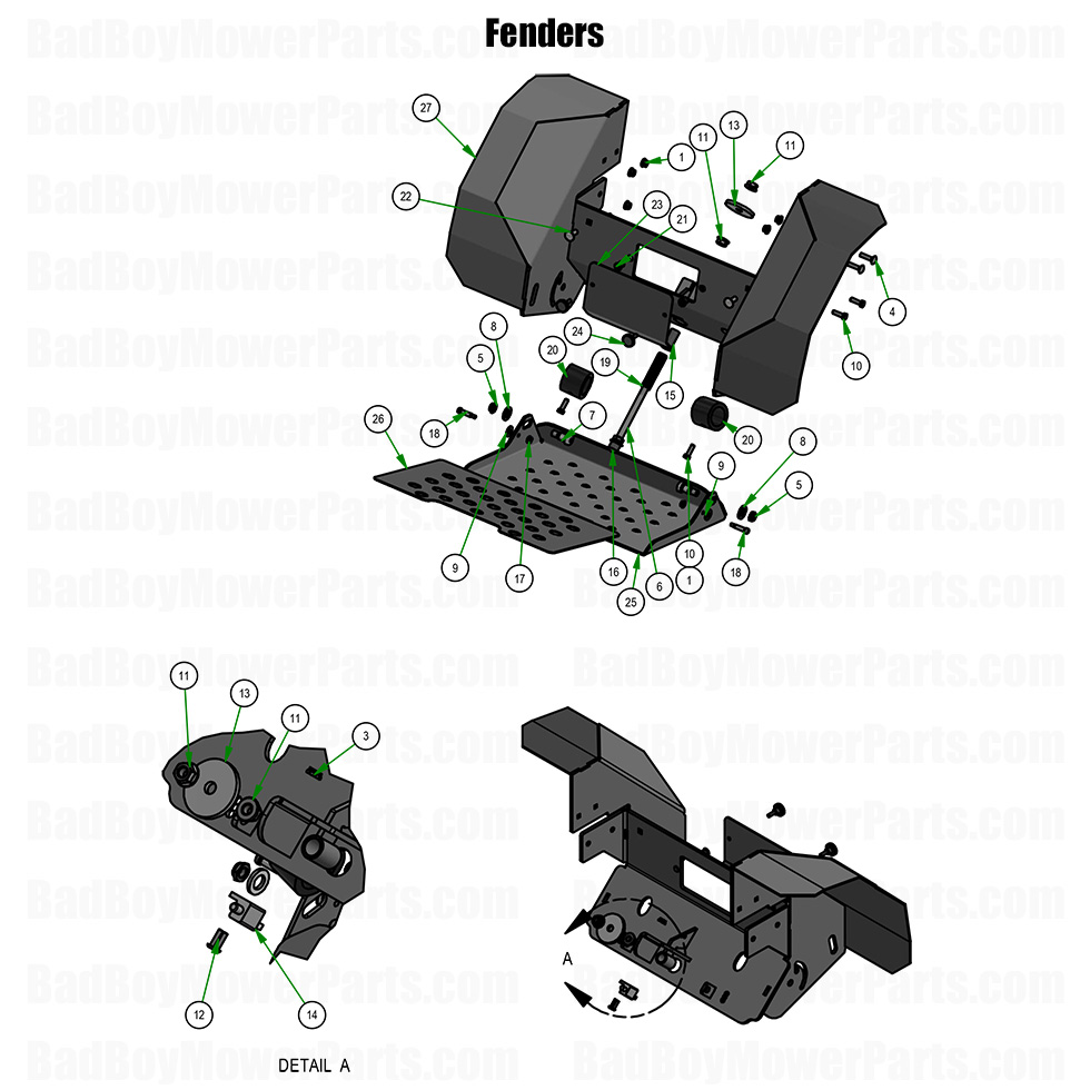 2026 Revolt SD Fenders Part Diagram