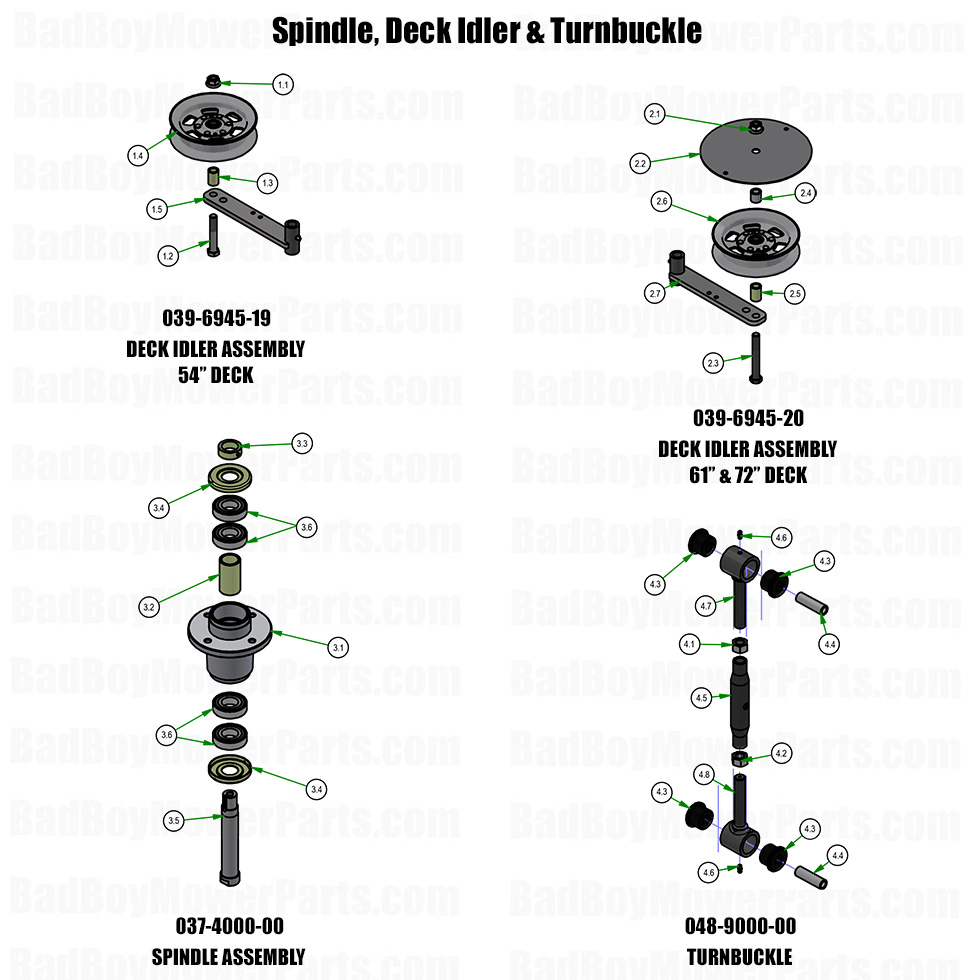 2026 Revolt X Spindle, Deck Idler and Turnbuckle Part Diagram