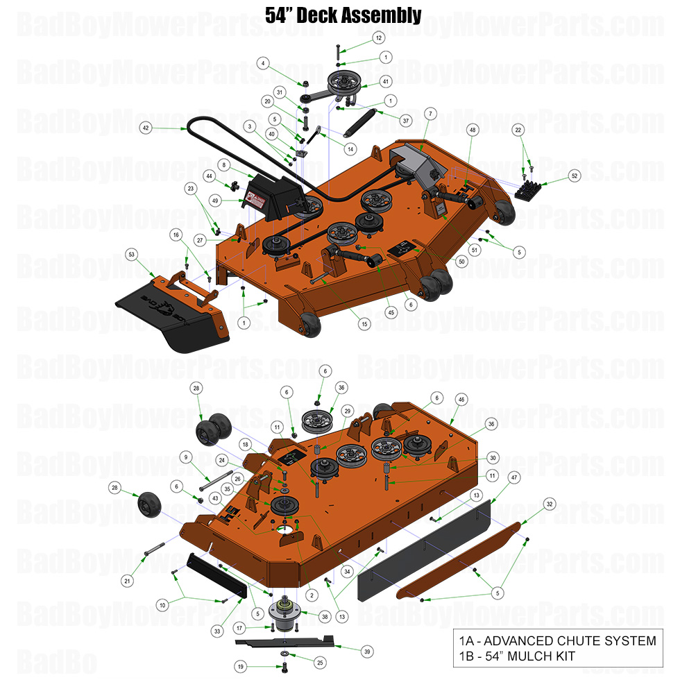 2026 Rogue 54 Inch Deck Assembly Part Diagram
