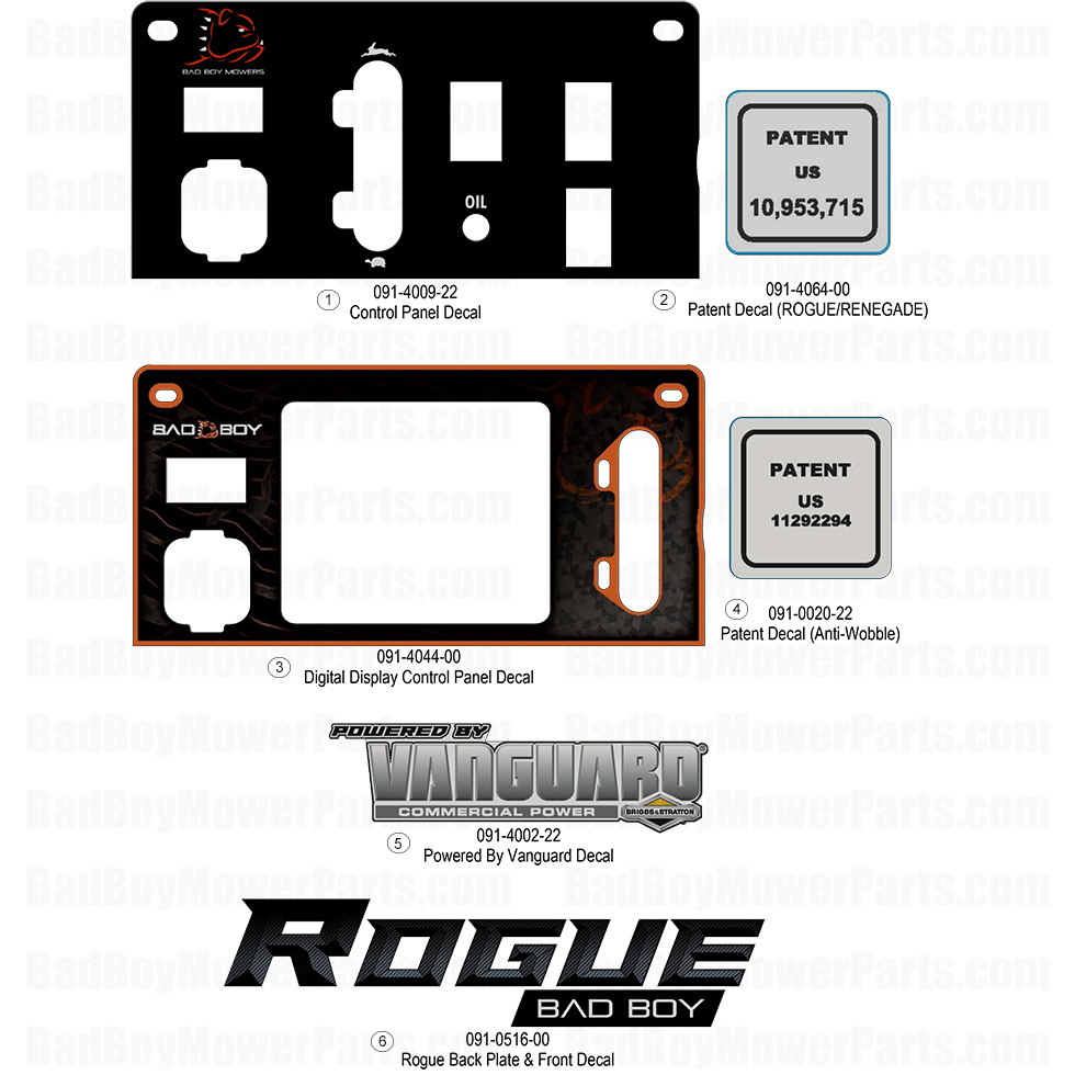 2026 Rogue Decals Diagram