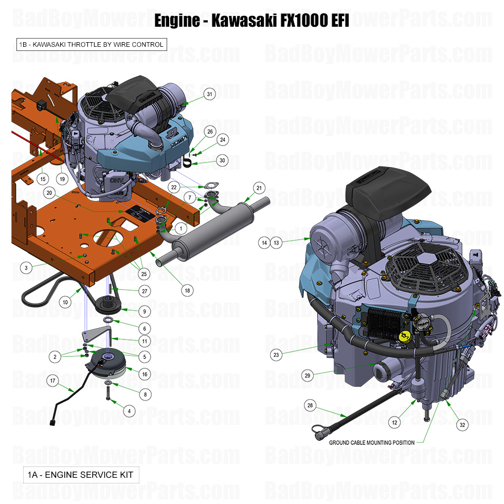 2026 Rogue Engine Kawasaki FX1000 EFI Part Diagram