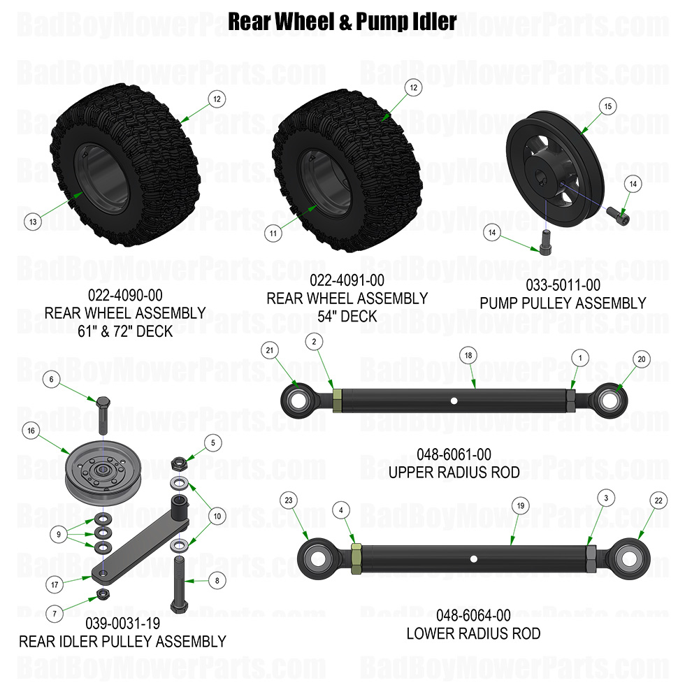 2026 Rogue Rear Wheel and Pump Idler Part Diagram
