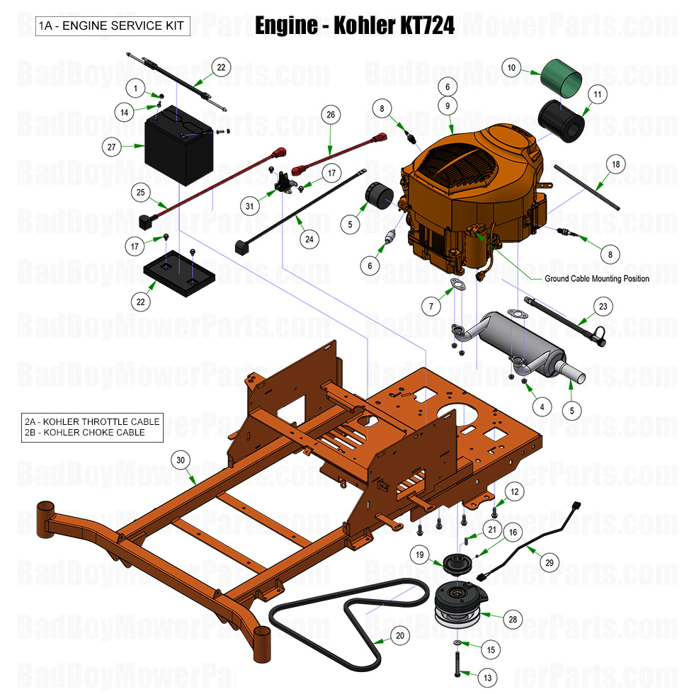 2026 ZT Avenger Engine Kohler Part Diagram