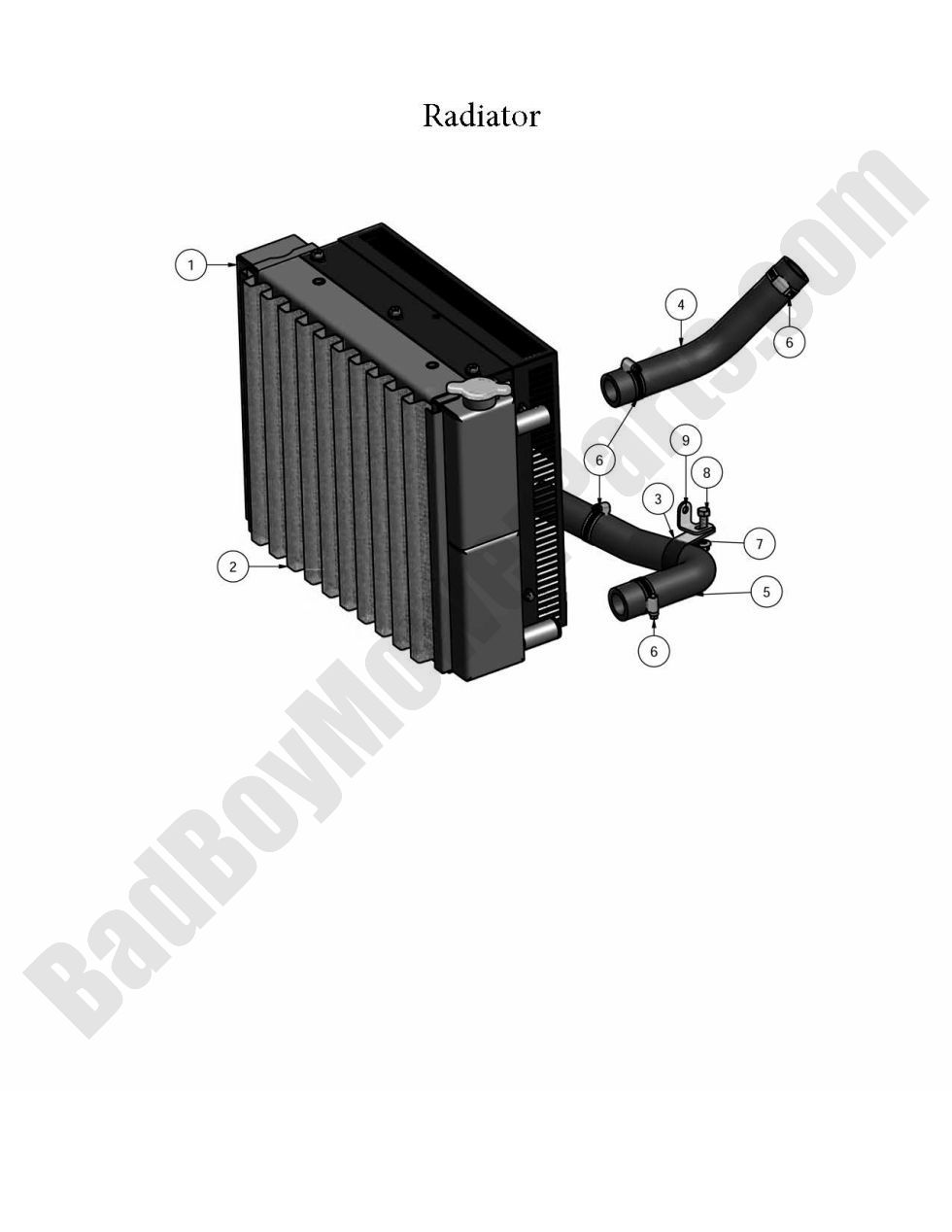505 - Bad Boy Mower Parts Lookup > 2010 > AOS Diesel > Radiator