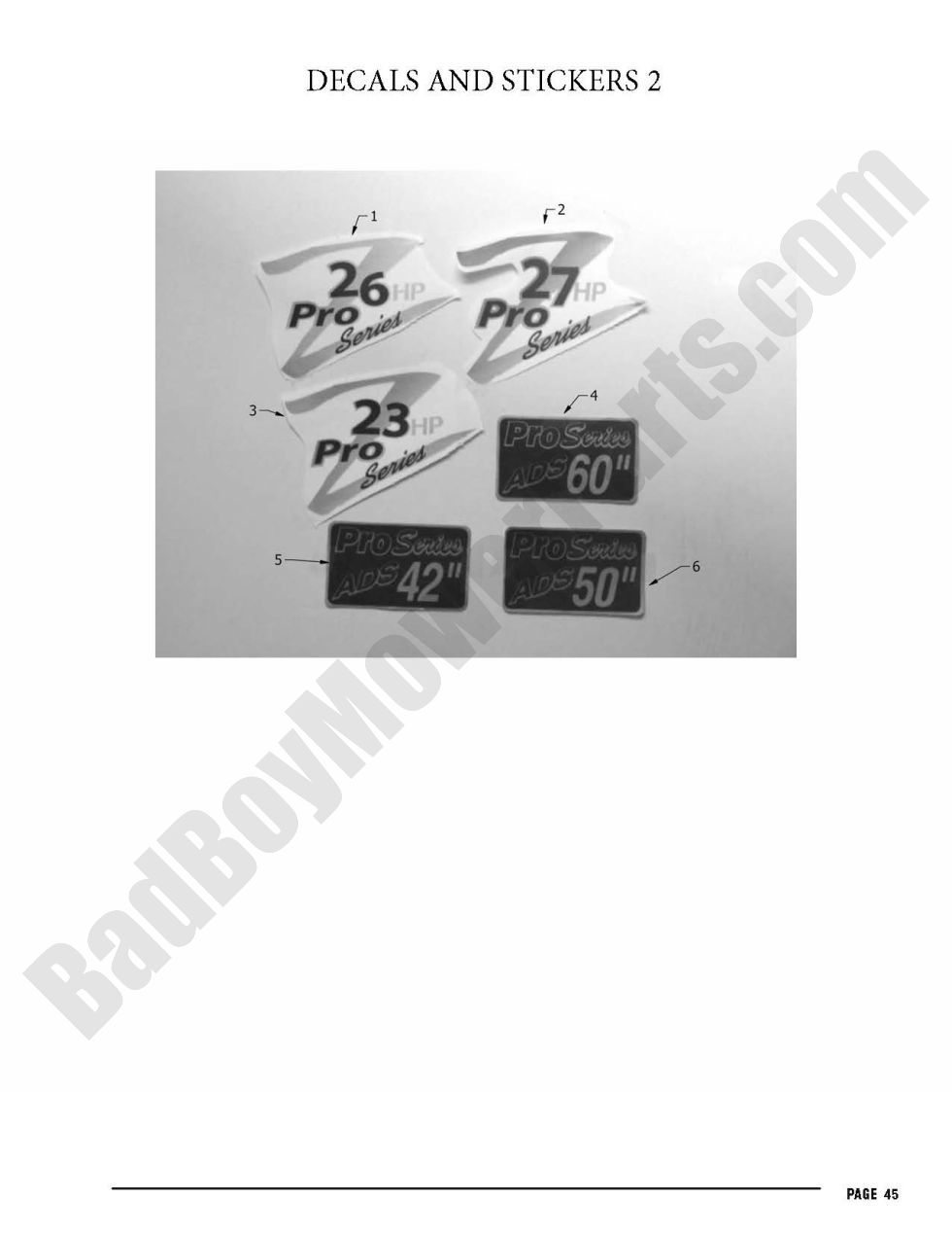 594 - Bad Boy Mower Parts Lookup > 2011 > CZT > Decals
