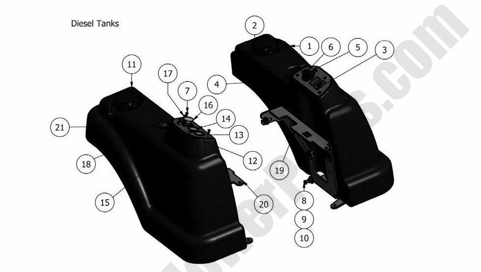 618 - Bad Boy Mower Parts Lookup > 2011 > Diesels > Fuel Tanks