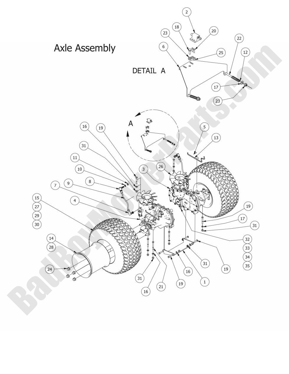 1209 - Bad Boy Mower Parts Lookup > 2015 > MZ Magnum > Axle Assembly