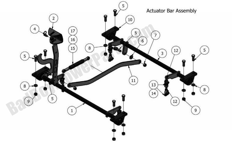 667 - Bad Boy Mower Parts Lookup > 2011 > Outlaw & Outlaw Extreme > Actuator Bar