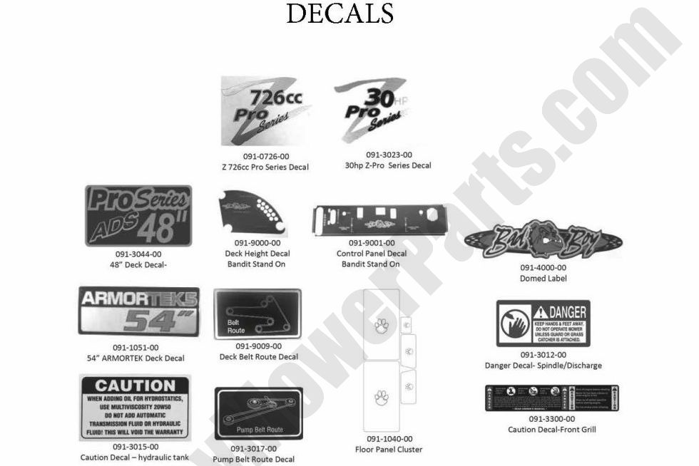 886 - Bad Boy Mower Parts Lookup > 2013 > Stand-On > Decals